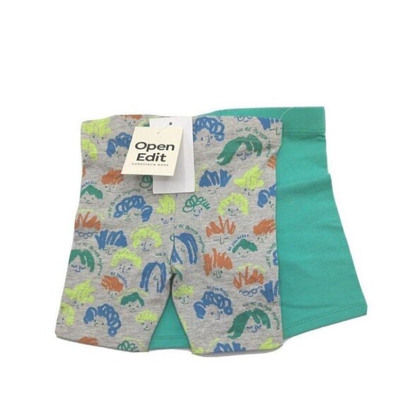 Open Edit Nordstrom Baby Clothes Top & Two Shorts Set 18M Green Multicolor NEW - Picture 5 of 10